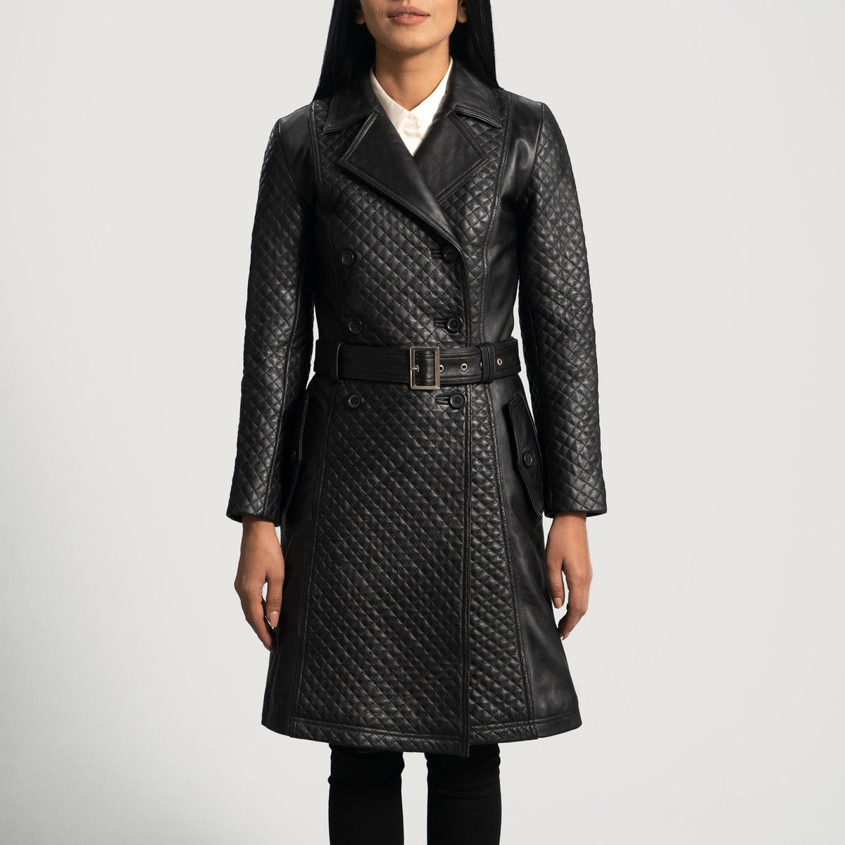 Women's leather trench coats category