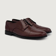 Orlaven Attorney Derby Maroon Leather Shoes footwear image 1