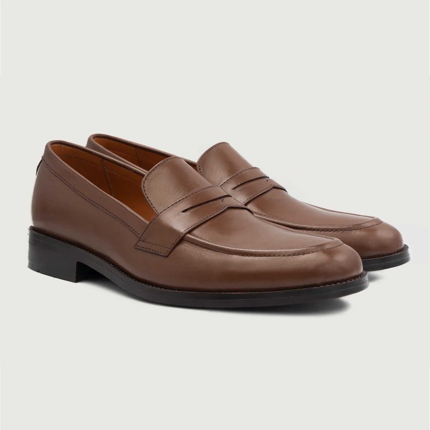 Orlaven Baxton Brown Leather Loafers footwear image 1