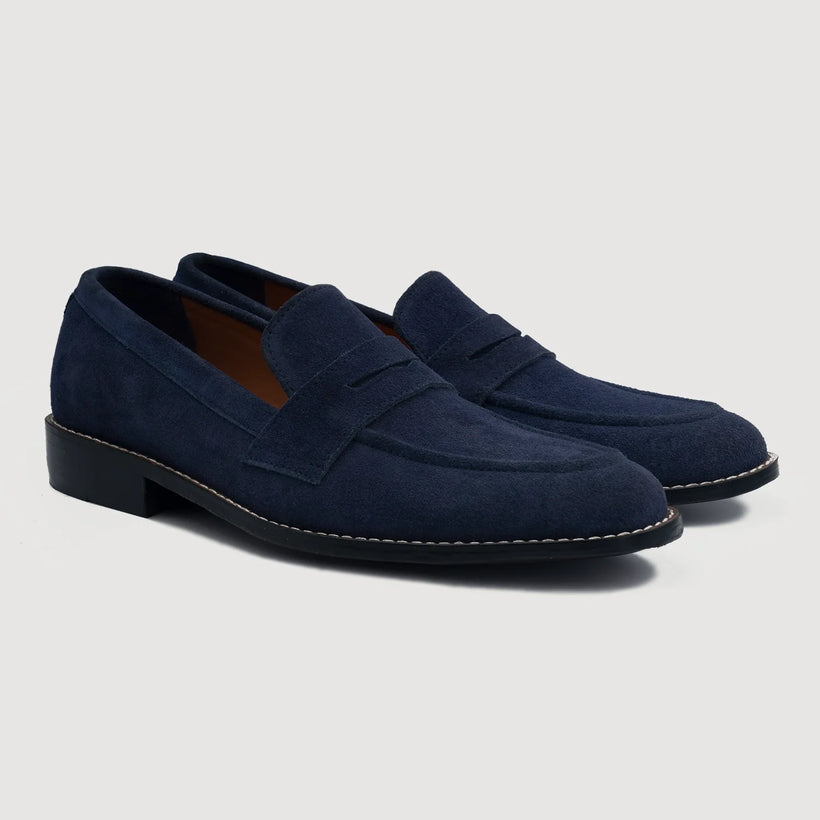 Orlaven Baxton Blue Suede Leather Loafers footwear image 1