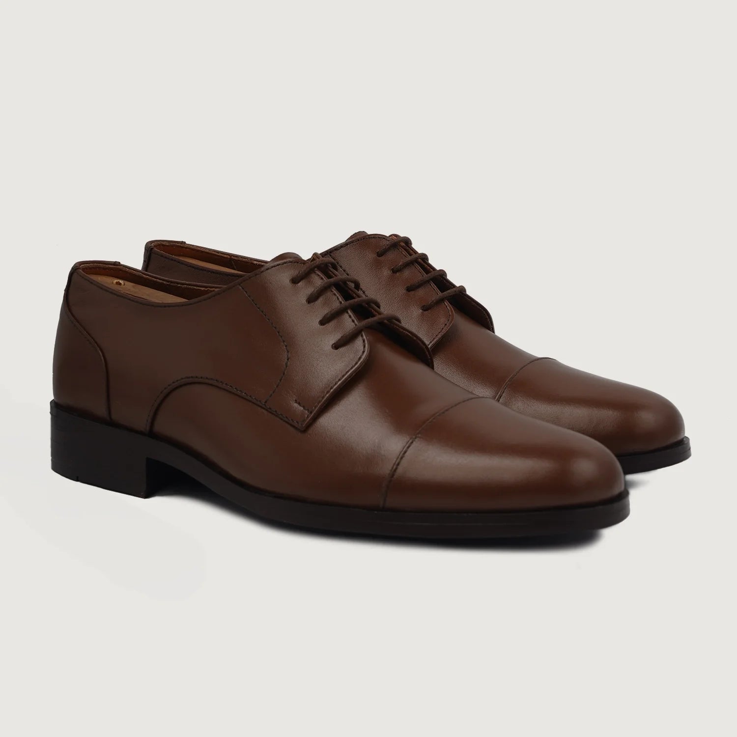 Orlaven Attorney Derby Brown Leather Shoes footwear image 1