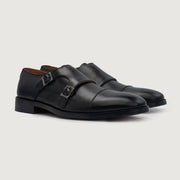 Orlaven Boston Double Monk Strap Black Leather Shoes footwear image 1