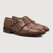 Orlaven Boston Double Monk Strap Brown Leather Shoes footwear image 1