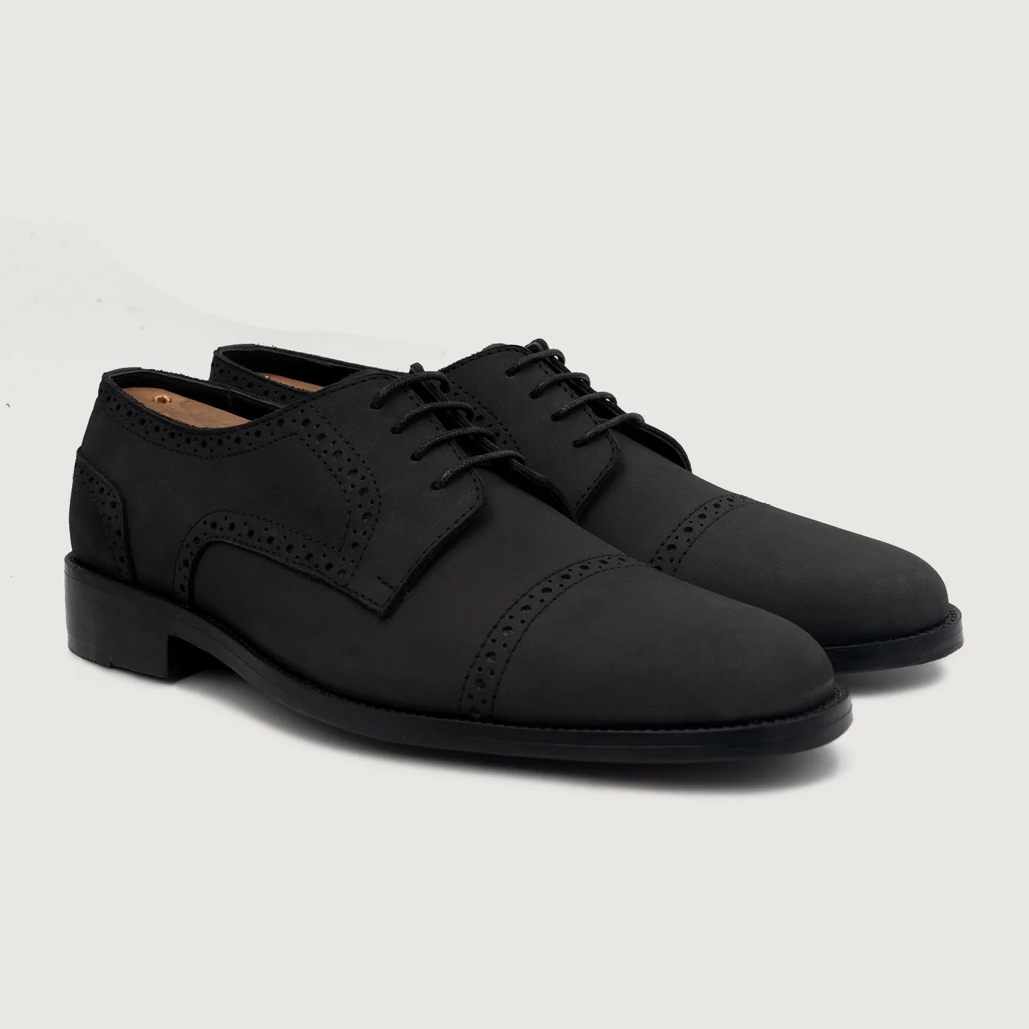 Orlaven Dirk Brogues Derby Black Nubuck Leather Shoes footwear image 1
