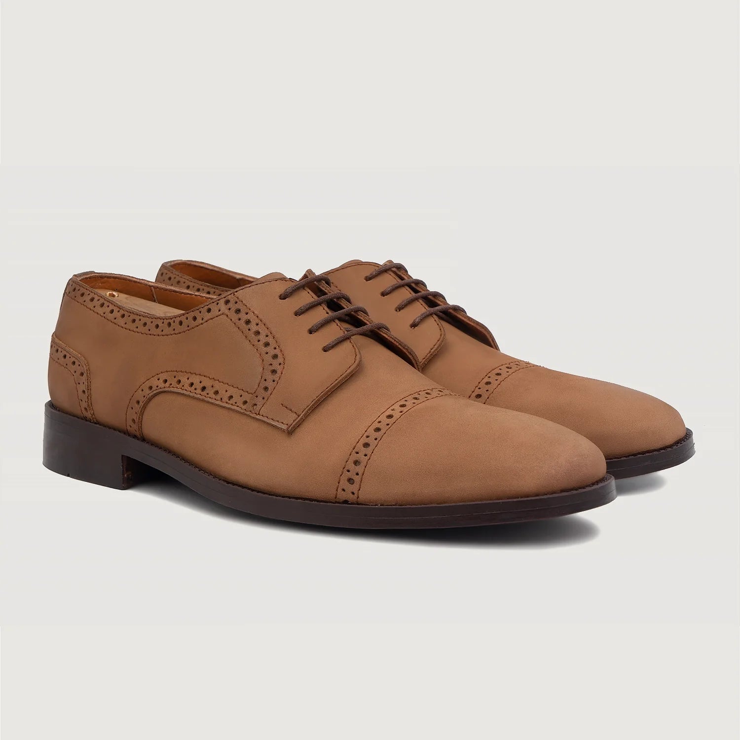 Orlaven Dirk Brogues Derby Brown Nubuck Leather Shoes footwear image 1
