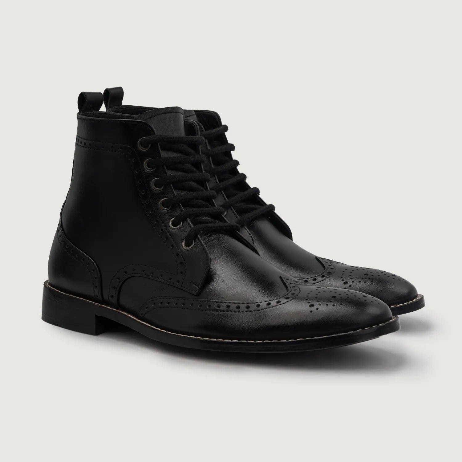 Orlaven Duster Brogues Derby Black Leather Boots footwear image 1