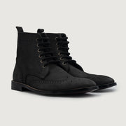Orlaven Duster Brogues Derby Black Nubuck Leather Boots footwear image 1