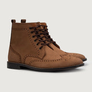 Orlaven Duster Brogues Derby Brown Nubuck Leather Boots footwear image 1