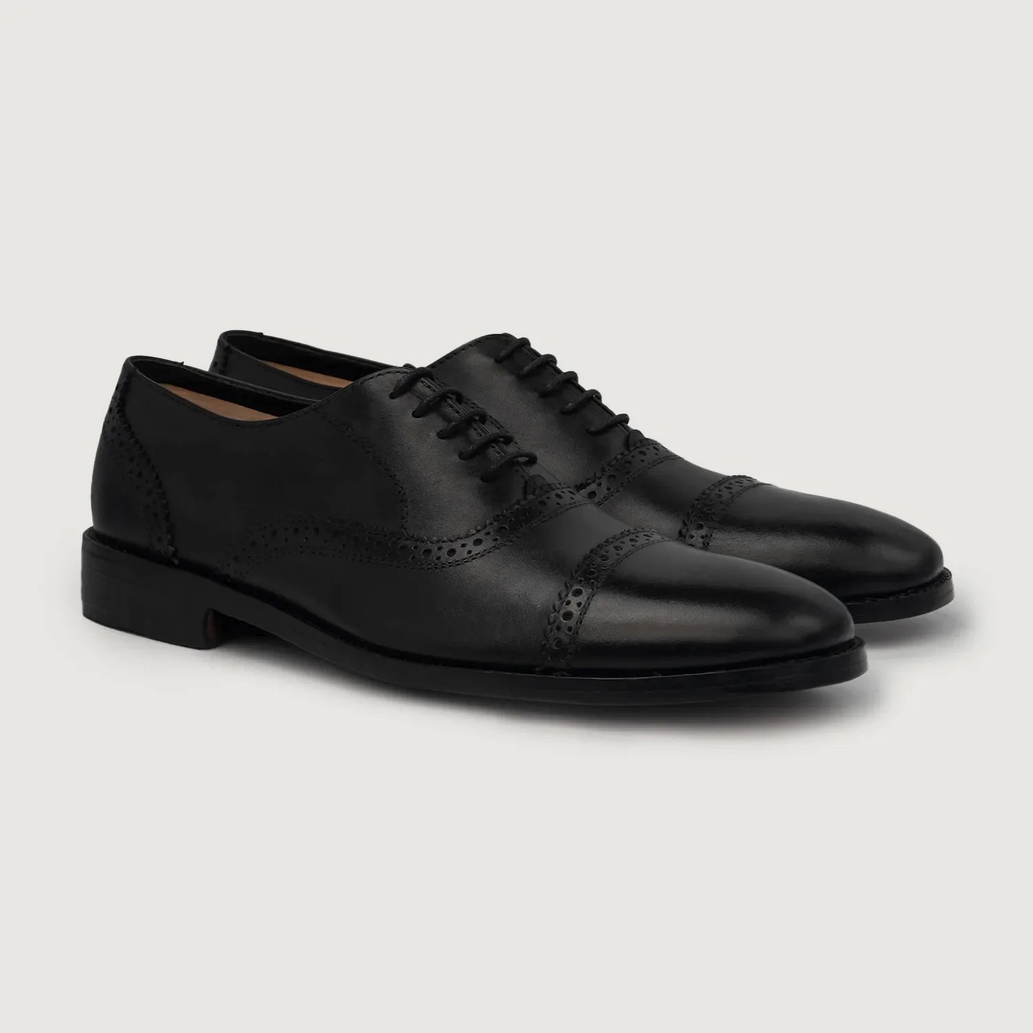 Orlaven Greyson Brogues Oxford Black Leather Shoes footwear image 1
