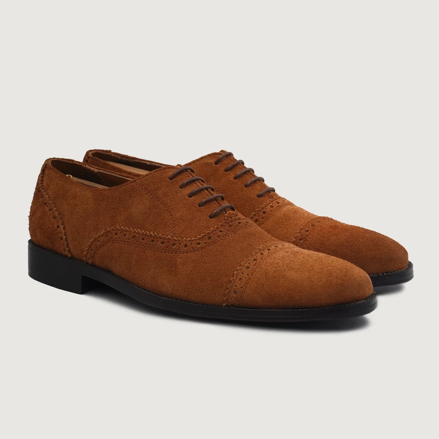Orlaven Greyson Brogues Oxford Brown Suede Leather Shoes footwear image 1
