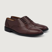 Orlaven Greyson Brogues Oxford Maroon Leather Shoes footwear image 1