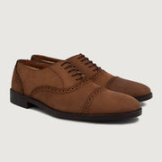 Orlaven Greyson Brogues Oxford Oil Pull-up Brown Leather Shoes footwear image 1
