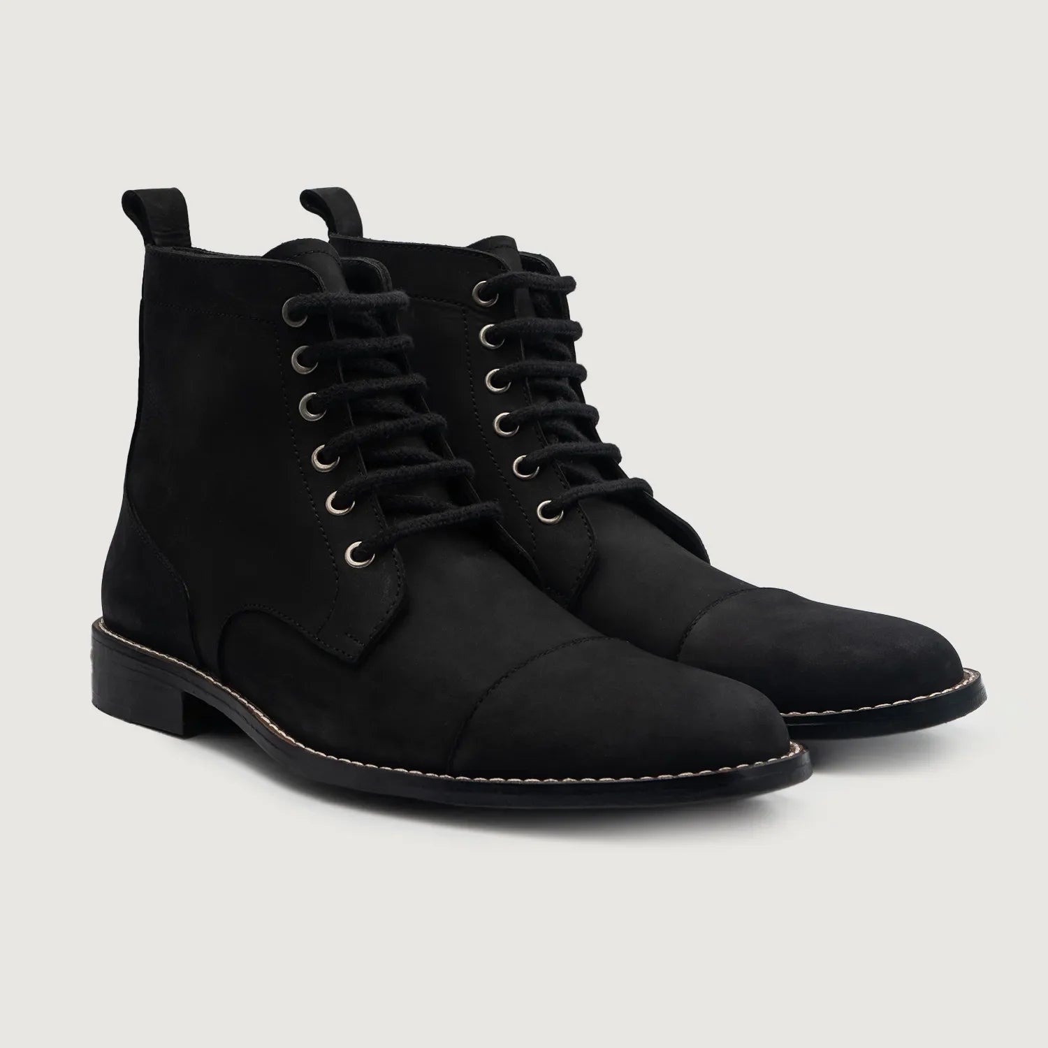 Orlaven Knight Derby Black Nubuck Leather Boots footwear image 1