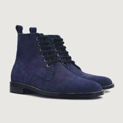 Orlaven Knight Derby Midnight Blue Suede Leather Boots footwear image 1