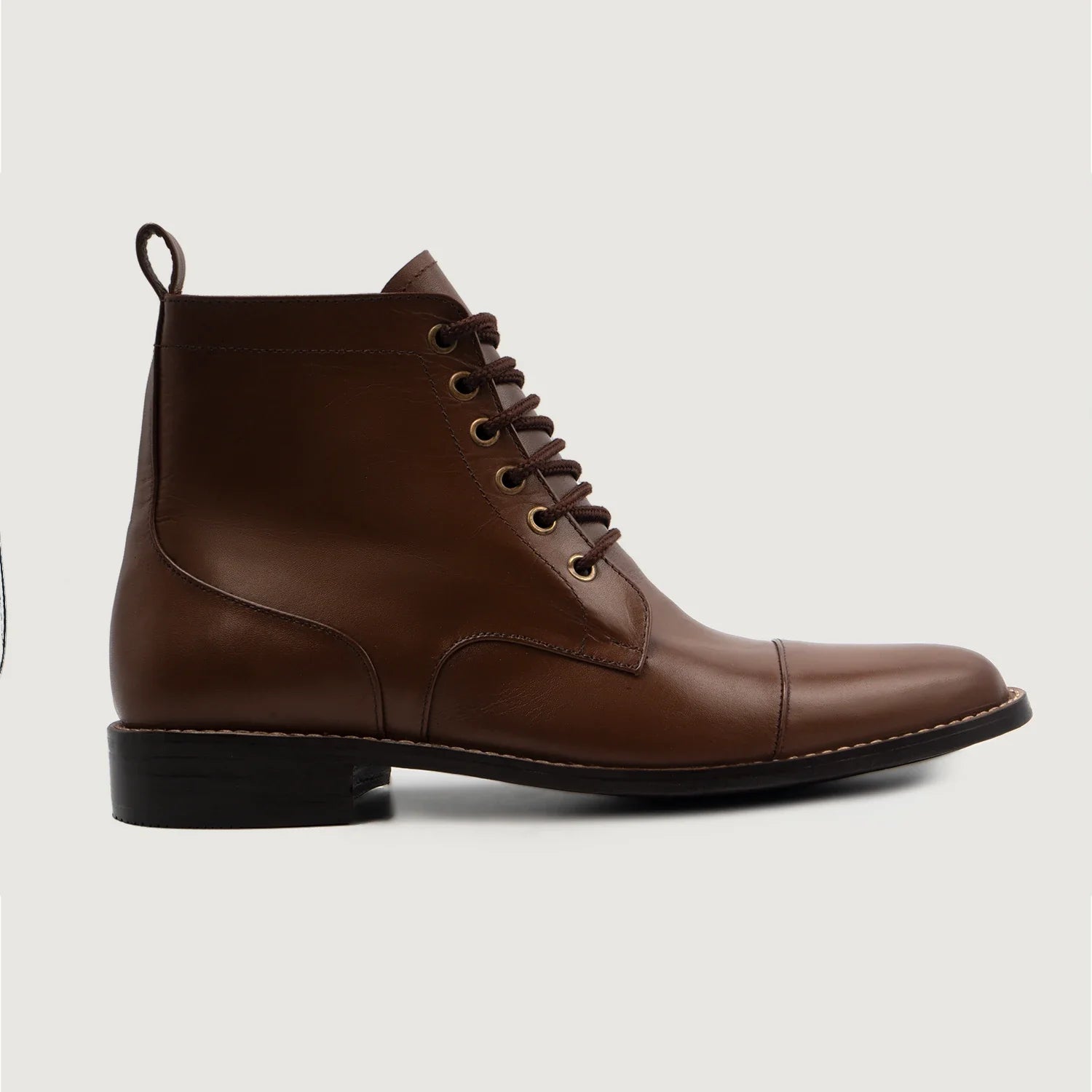 Orlaven Knight Derby Brown Leather Boots footwear image 2