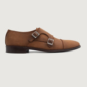 Orlaven Boston Double Monk Strap Oil Pull-up Brown Leather Shoes footwear image 3