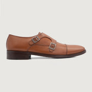 Orlaven Boston Double Monk Strap Tan Leather Shoes footwear image 2