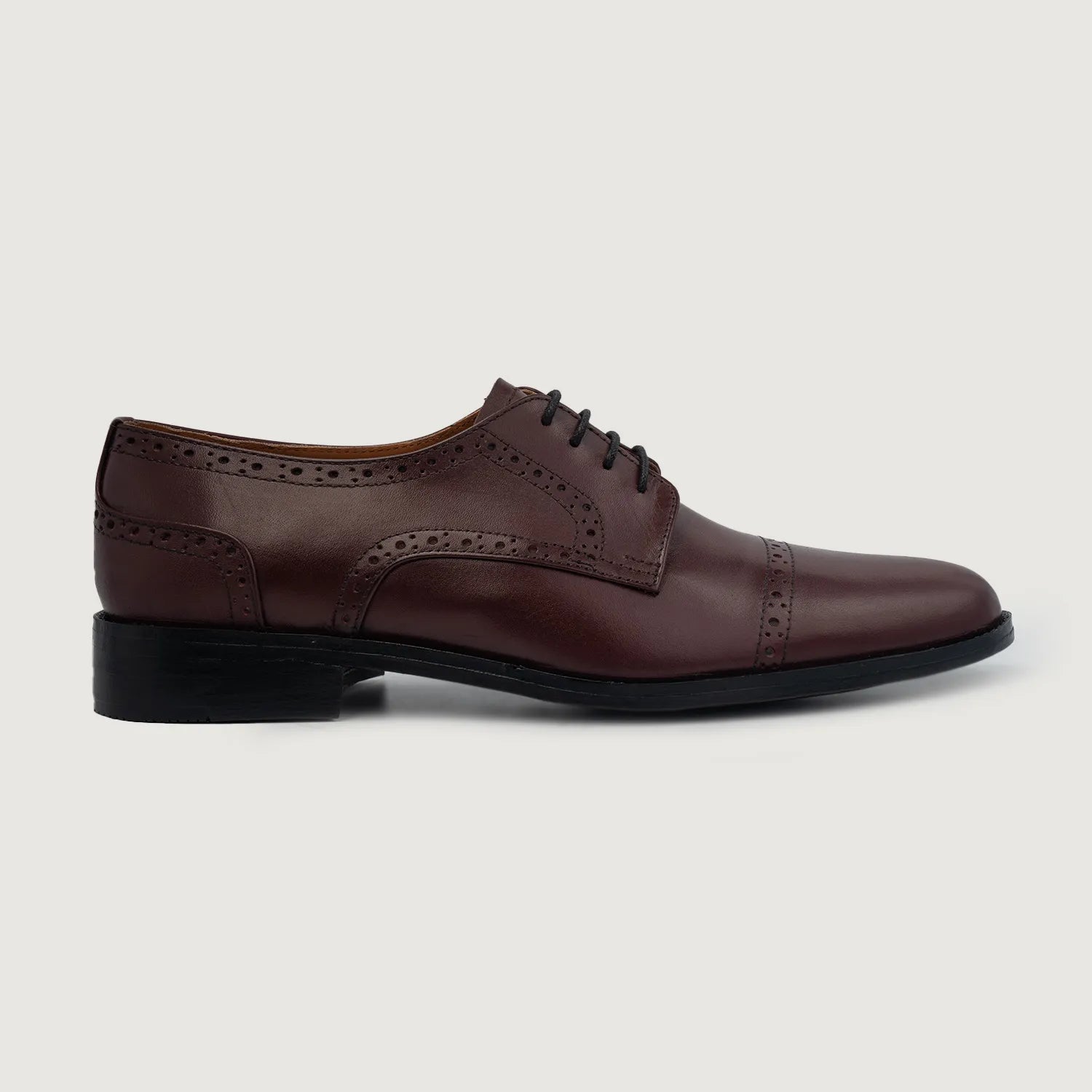 Orlaven Dirk Brogues Derby Maroon Leather Shoes footwear image 2