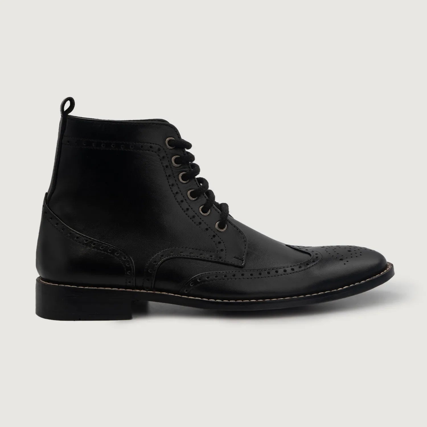 Orlaven Duster Brogues Derby Black Leather Boots footwear image 2