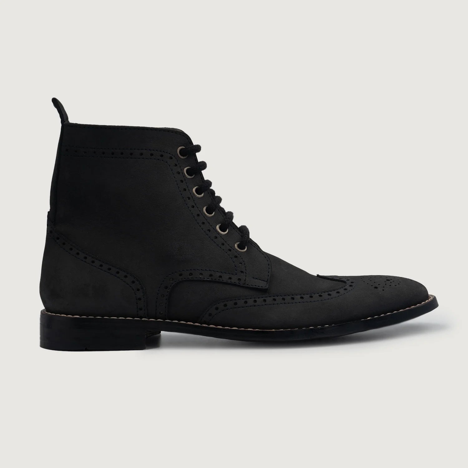 Orlaven Duster Brogues Derby Black Nubuck Leather Boots footwear image 2
