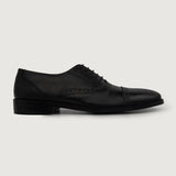 Black Full-Grain leather Shoes - Goodyear Welt Construction & Front Toe Box Detail