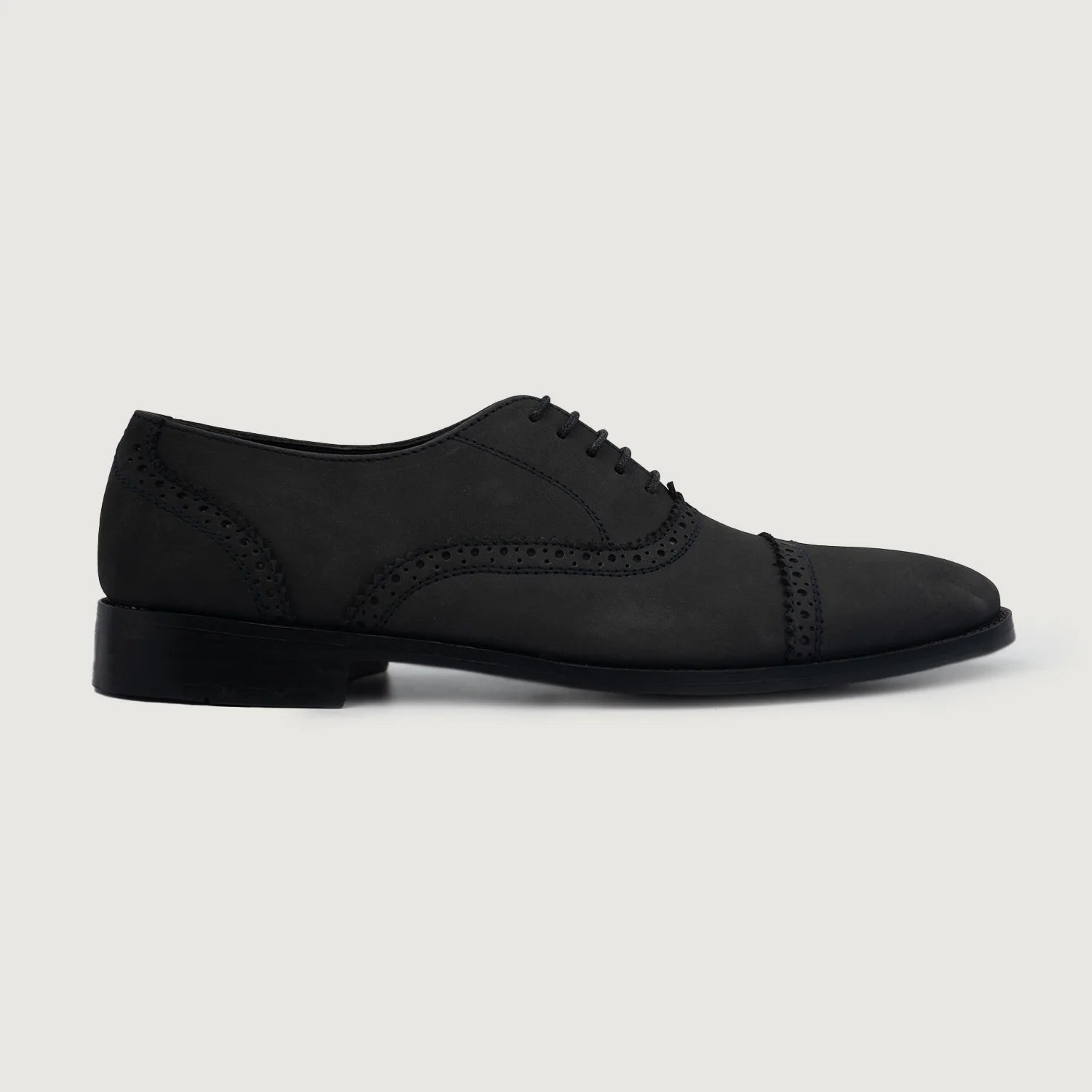 Orlaven Greyson Brogues Oxford Black Nubuck Leather Shoes footwear image 2