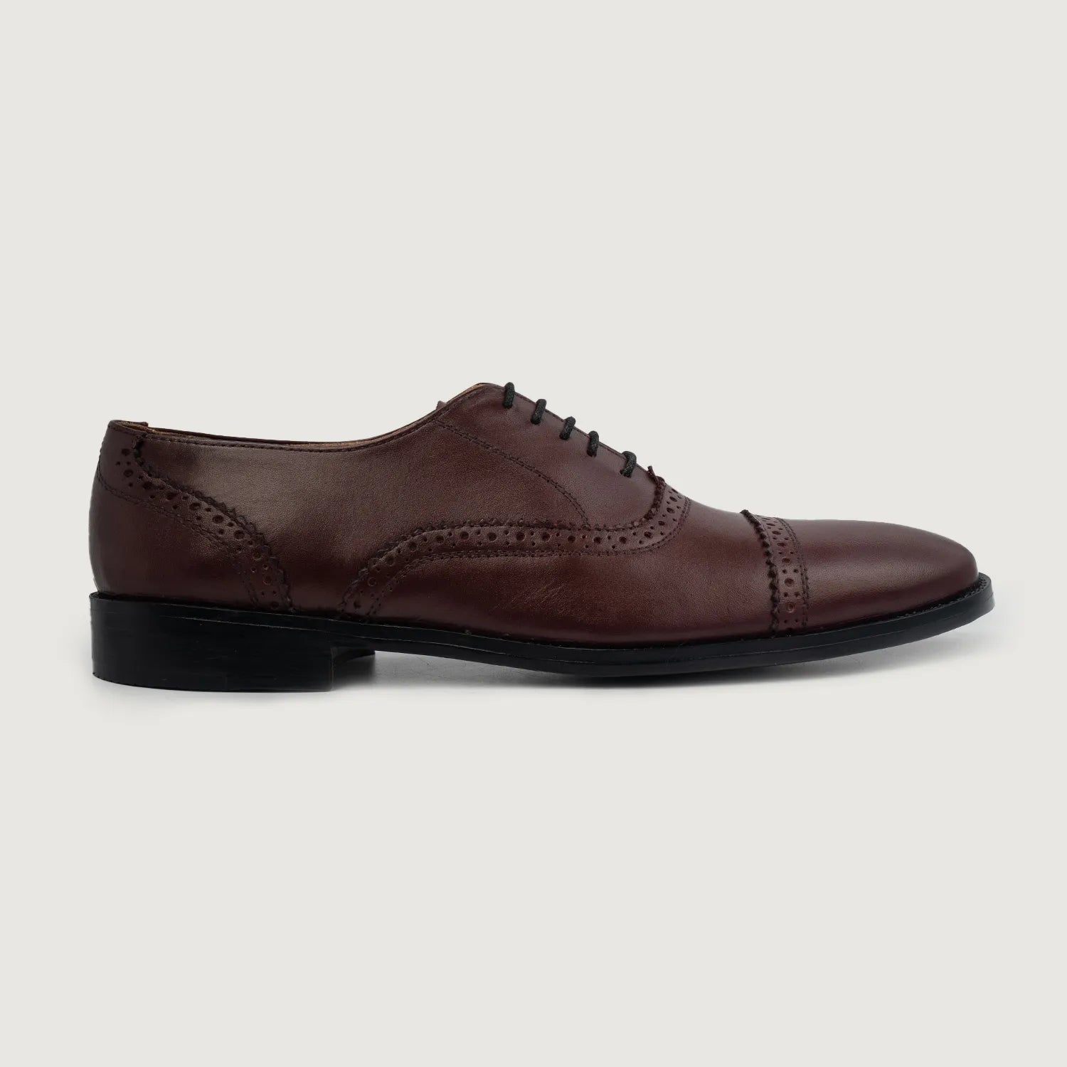 Orlaven Greyson Brogues Oxford Maroon Leather Shoes footwear image 2