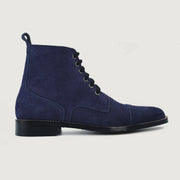 Orlaven Knight Derby Midnight Blue Suede Leather Boots footwear image 2