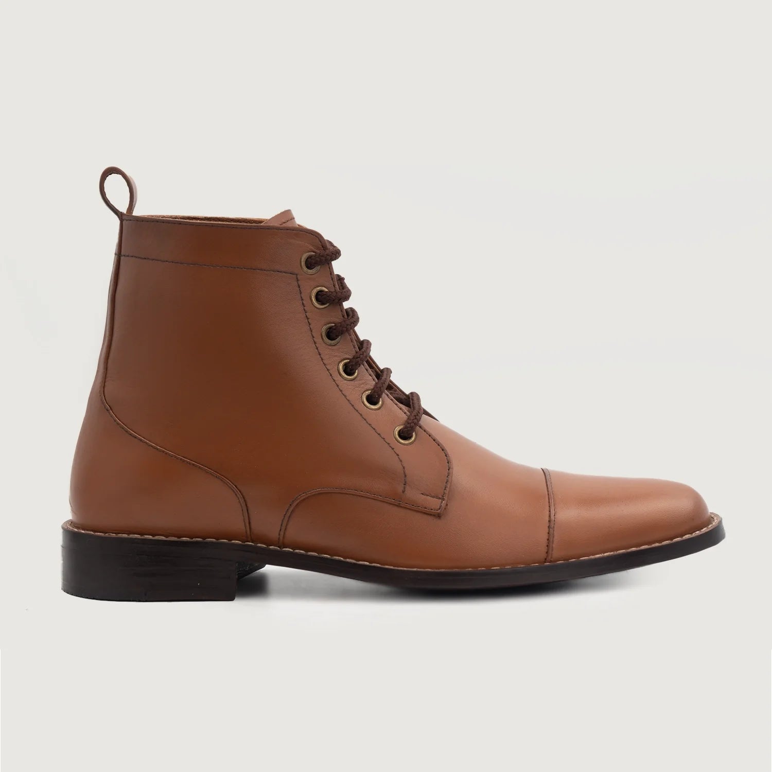 Orlaven Knight Derby Tan Leather Boots footwear image 2