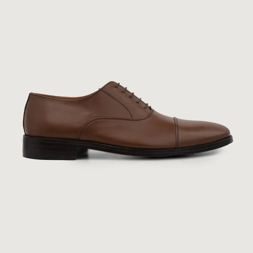Brown Full-Grain leather Shoes - Goodyear Welt Construction & Front Toe Box Detail