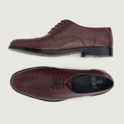 Orlaven Attorney Derby Maroon Leather Shoes footwear image 3