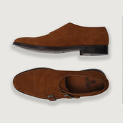 Orlaven Boston Double Monk Strap Brown Suede Leather Shoes footwear image 5
