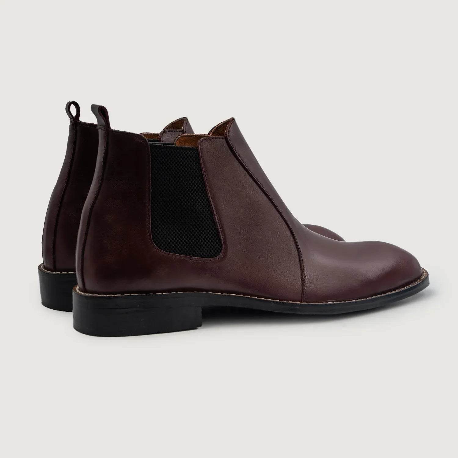 Orlaven Clarkson Chelsea Maroon Leather Boots footwear image 3