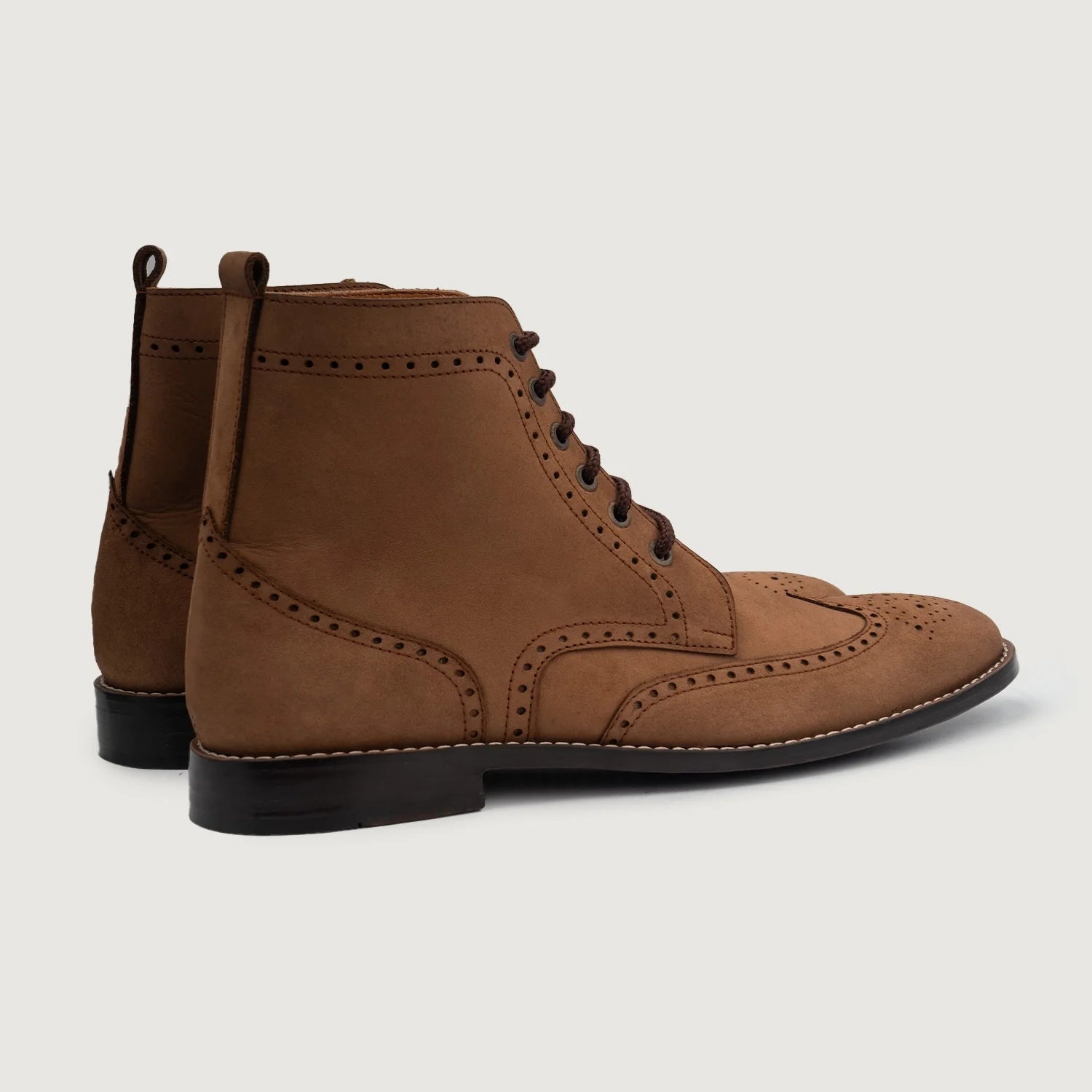 Orlaven Duster Brogues Derby Brown Nubuck Leather Boots footwear image 3