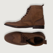 Orlaven Duster Brogues Derby Oil Pull-up Brown Leather Boots footwear image 3