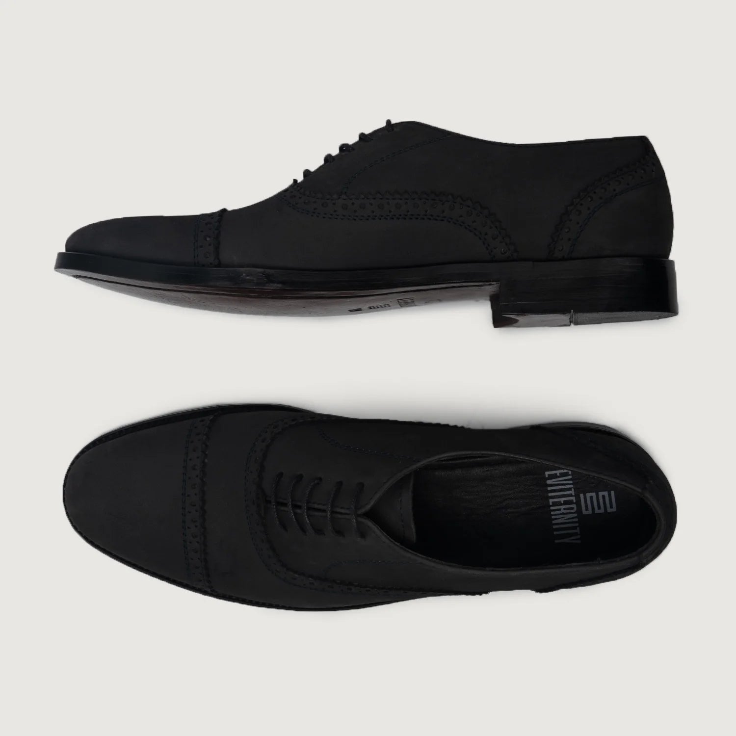 Orlaven Greyson Brogues Oxford Black Nubuck Leather Shoes footwear image 3
