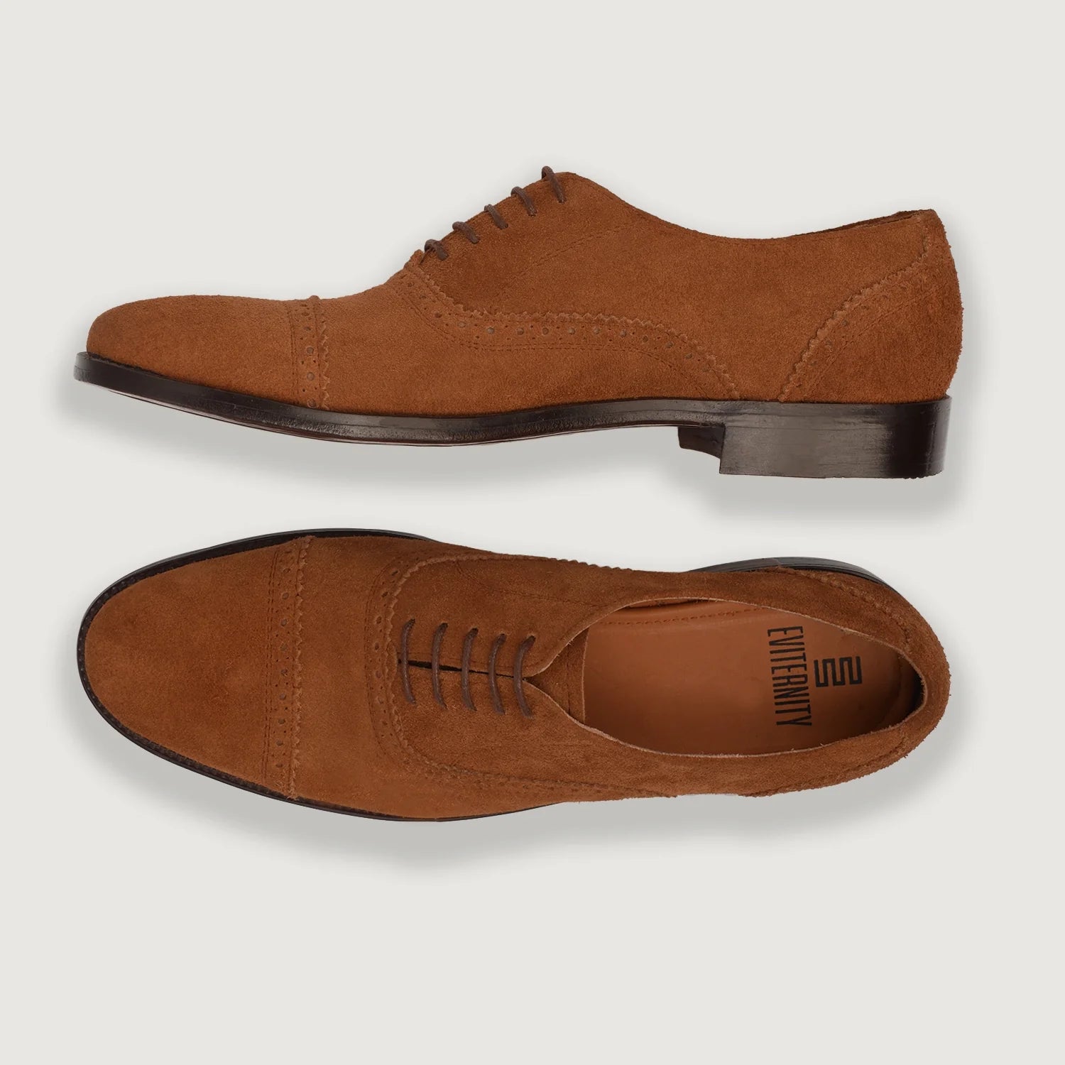Orlaven Greyson Brogues Oxford Brown Suede Leather Shoes footwear image 3