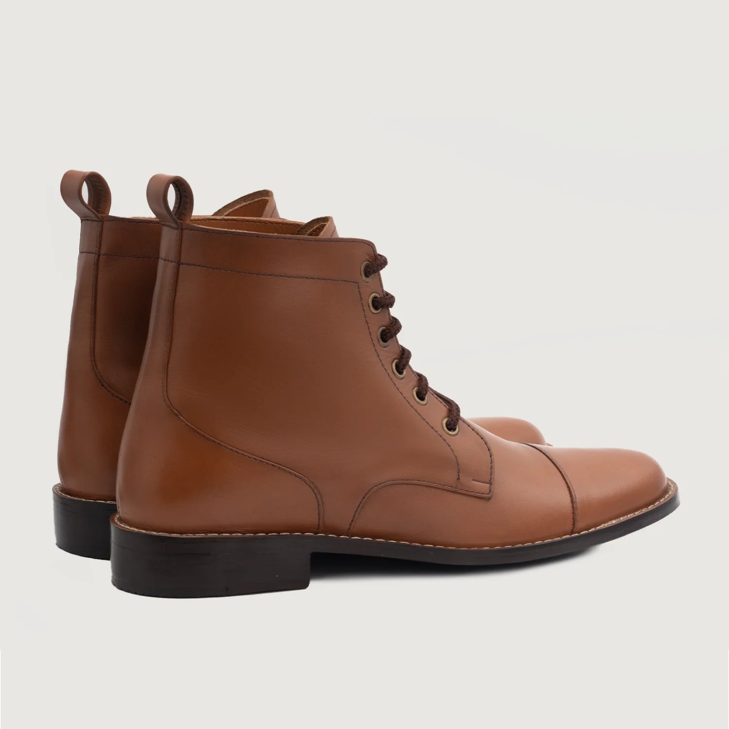 Orlaven Knight Derby Tan Leather Boots footwear image 3