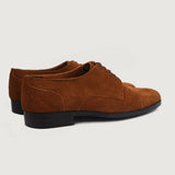 High-Traction Rubber Outsole & Lug Tread Pattern on Attorney Derby Brown Suede Leather Shoes For Men