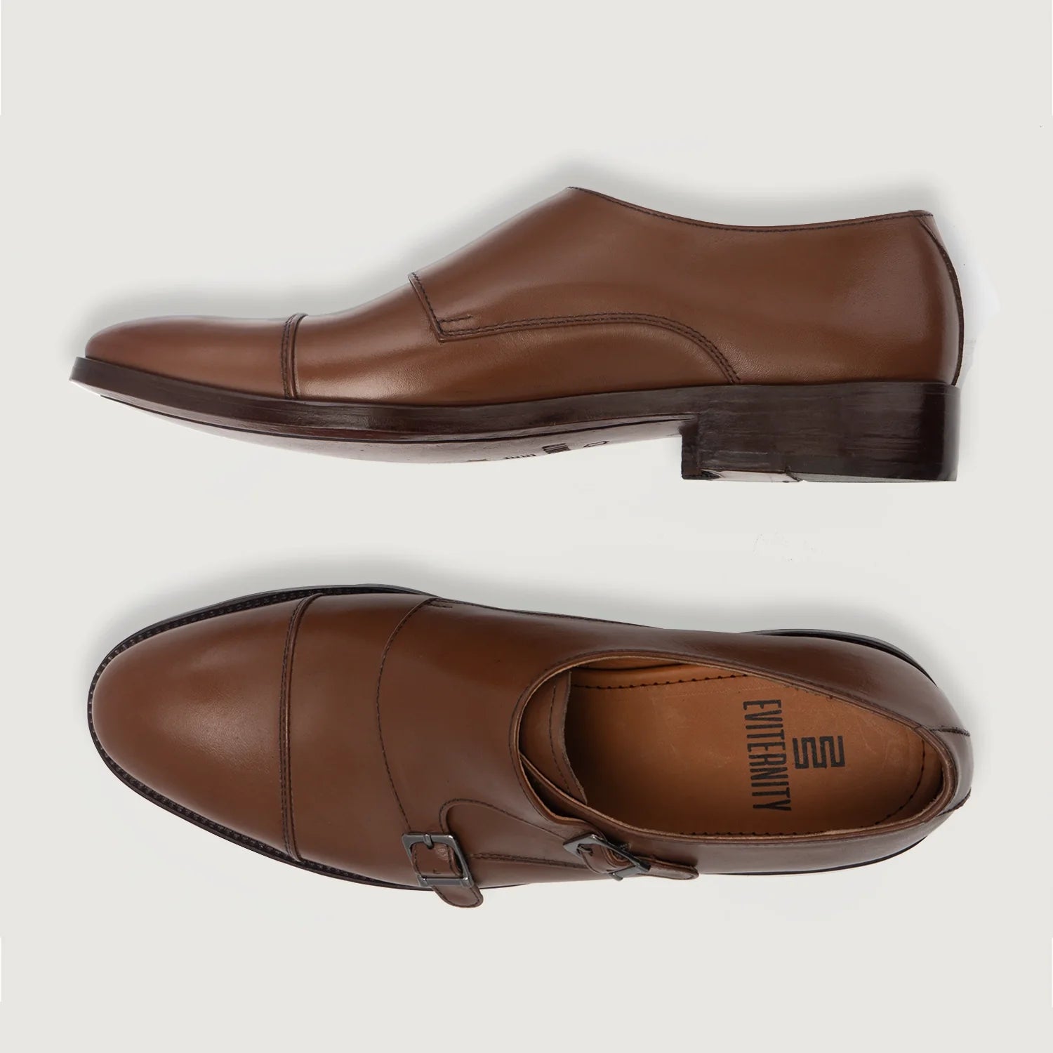 Orlaven Boston Double Monk Strap Brown Leather Shoes footwear image 4
