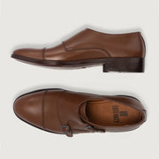 Orlaven Boston Double Monk Strap Brown Leather Shoes footwear image 4