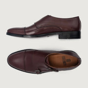 Orlaven Boston Double Monk Strap Maroon Leather Shoes footwear image 4