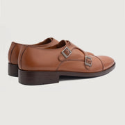 Orlaven Boston Double Monk Strap Tan Leather Shoes footwear image 4