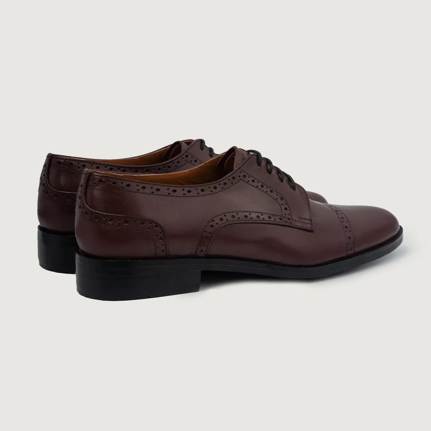 Orlaven Dirk Brogues Derby Maroon Leather Shoes footwear image 4