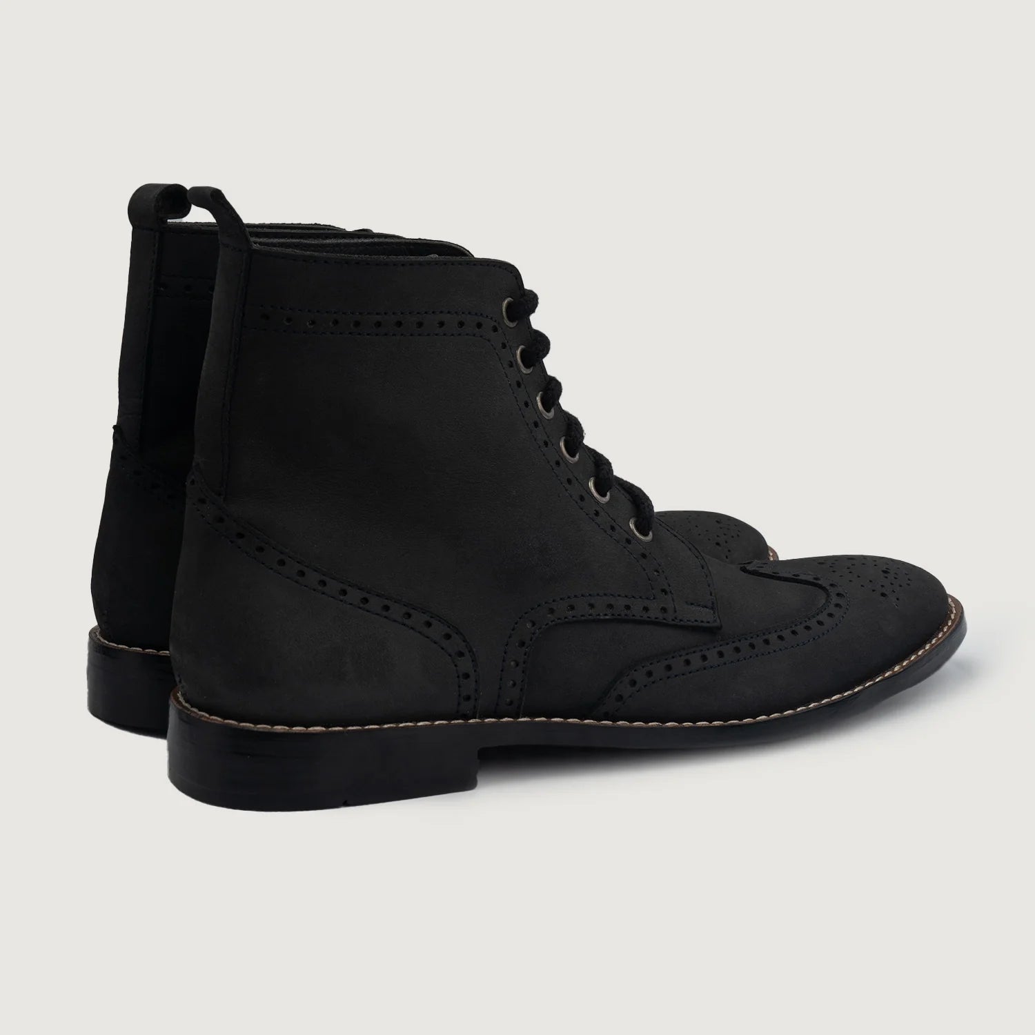 Orlaven Duster Brogues Derby Black Nubuck Leather Boots footwear image 3