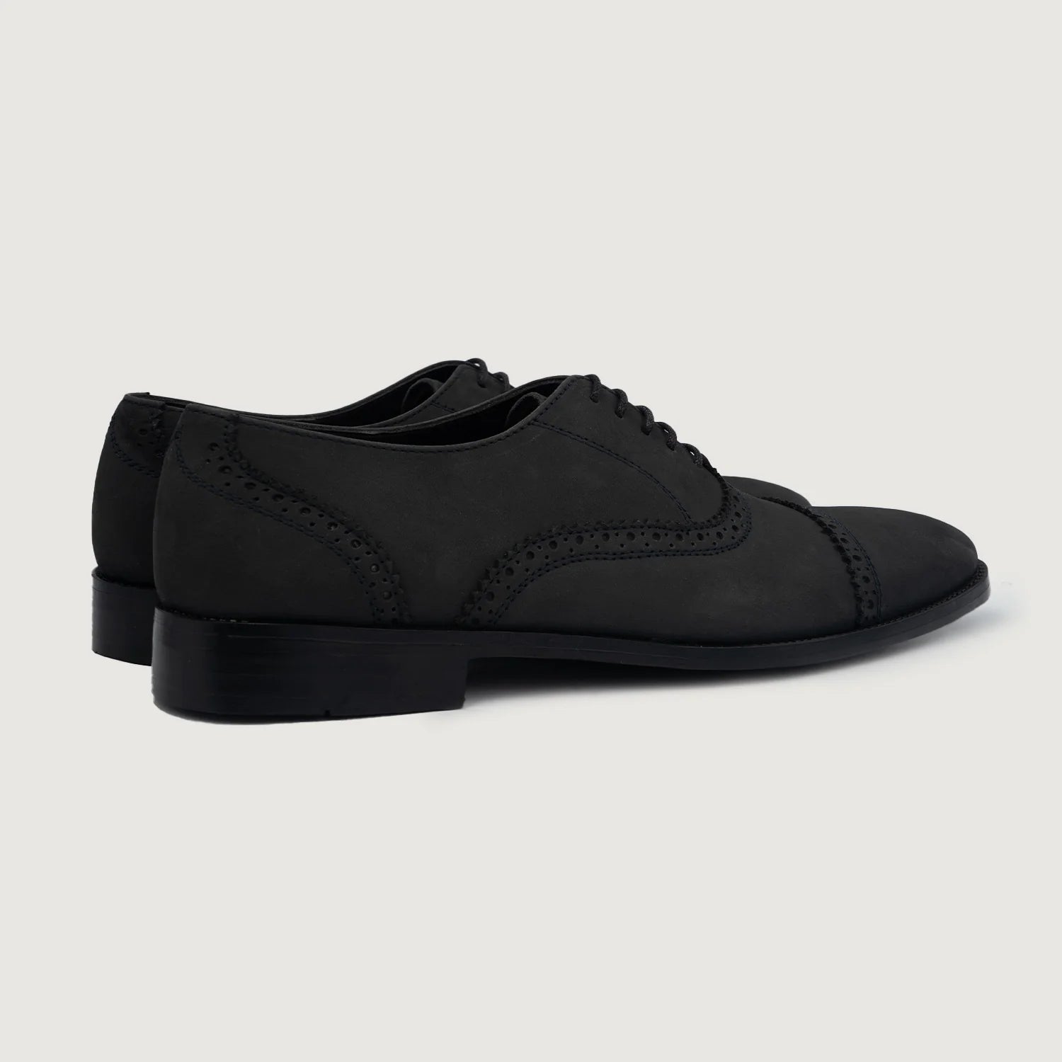 Orlaven Greyson Brogues Oxford Black Nubuck Leather Shoes footwear image 4