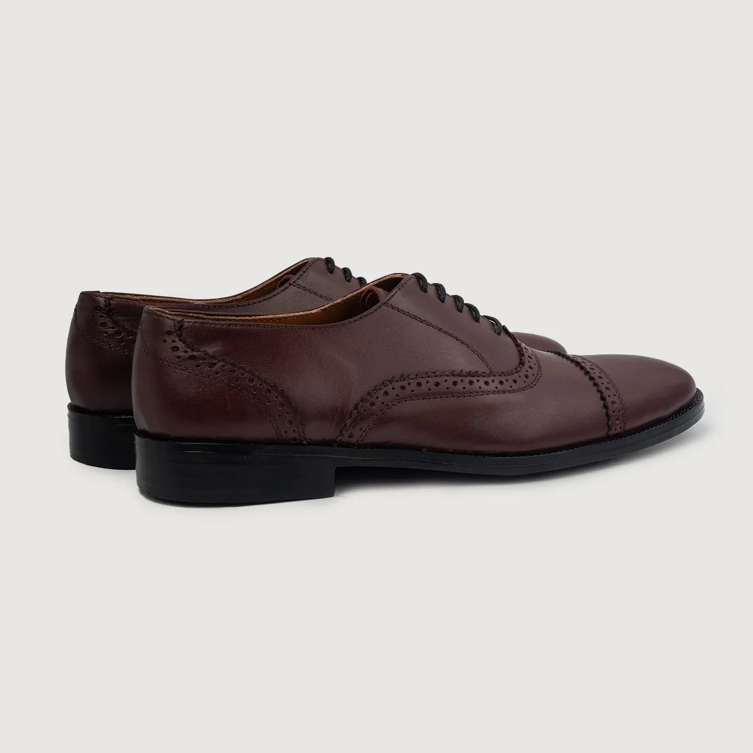 Orlaven Greyson Brogues Oxford Maroon Leather Shoes footwear image 4