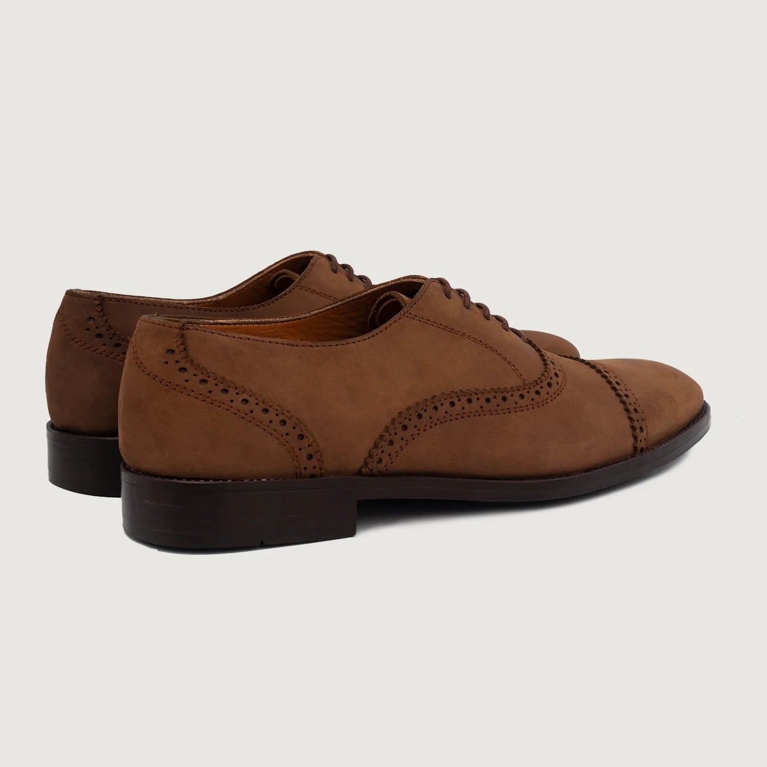 Orlaven Greyson Brogues Oxford Oil Pull-up Brown Leather Shoes footwear image 4
