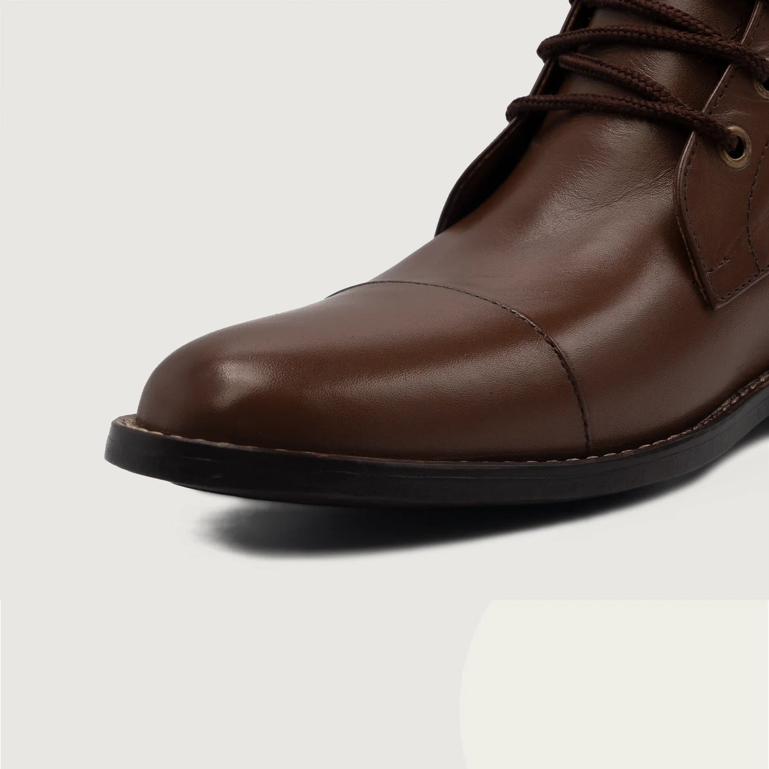 Orlaven Knight Derby Brown Leather Boots footwear image 4