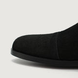 Authentic Goatskin Suede Grain Depth & Pull-Up Patina Texture Detail